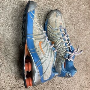 Nike Shox Blue and Orange Sneakers Retro Design size 7.5